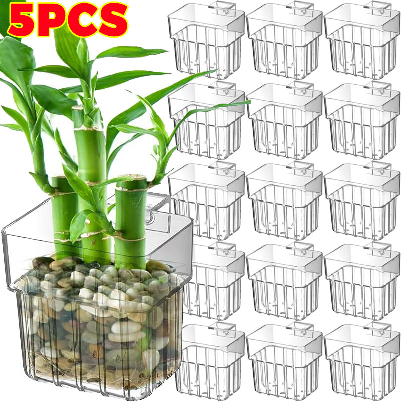 Aquarium Marine Fish - 1/5pcs Aquarium Decoration Plant Cup Transparent