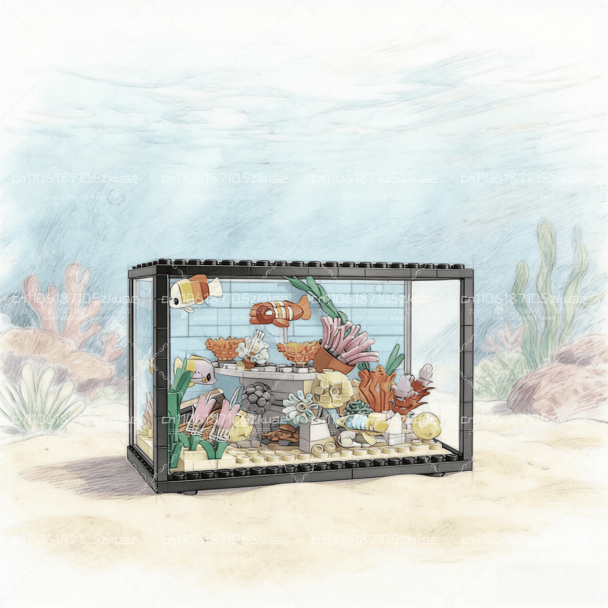 Idea Fish Tank Building Block  – Aquarium Marine Fish Bewertung und Preis